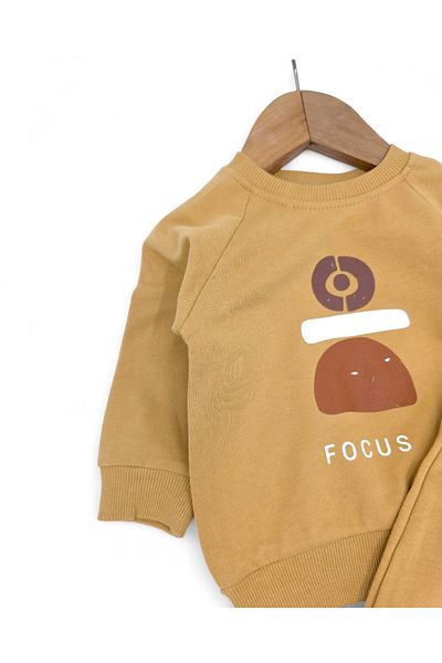 VOY KİDS Baby Boy Seasonal Focus Printed Sweatshirt and Bottom 6-9-12-18-24 Months Stylish Baby Set
