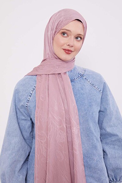 Levidor Dusty Rose Abstract Tulip Pattern Jacquard Capri Shawl