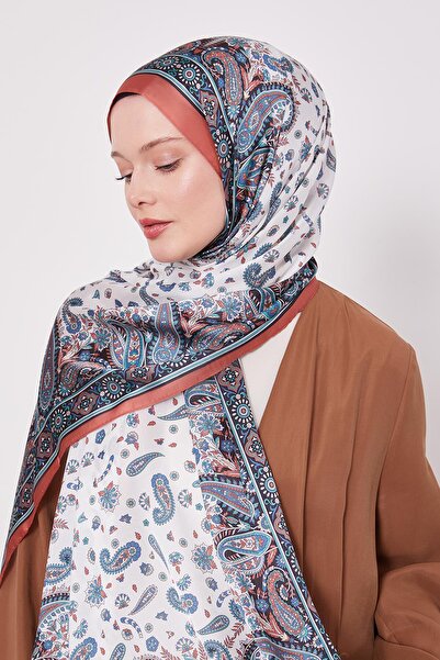 Levidor Πορτοκαλί Μικτό Λουλούδι Ινδικό Μεταξωτό Σάλι