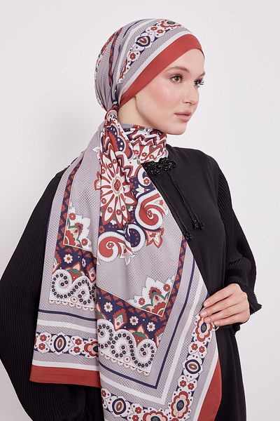 Levidor Orange Edge Speckle Pattern Indian Silk Shawl