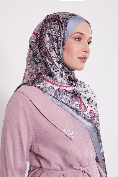Levidor Silver Mixed Desenal Indian Silk Shawl