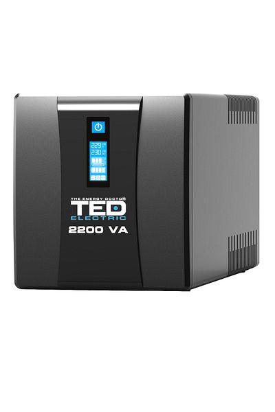 TED Electric UPS Line Interactive 2200VA 1250W LCD, 3 Outputs, Management AVR for Servers & Security, TED004666