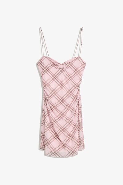 Bershka Desenli askılı elbise