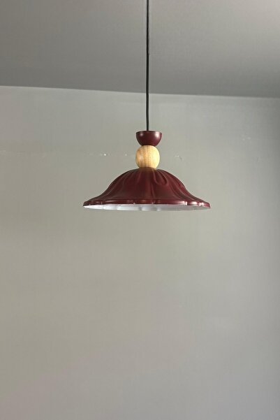 Bamyum Ralivo Vişne Çürüğü Metal Avize Tekli Ahşap Şapka Başlık Mutfak Modern Dekoratif Sarkıt Aydınlatma