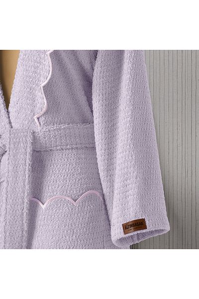 Altınbaşak Valora 100% cotton women's bathrobe purple