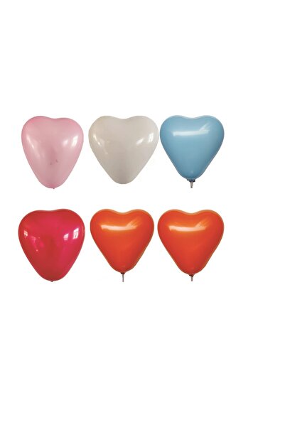 SDX Market Set de 8 baloane din latex în formă de inimă, multicolore, 25 cm