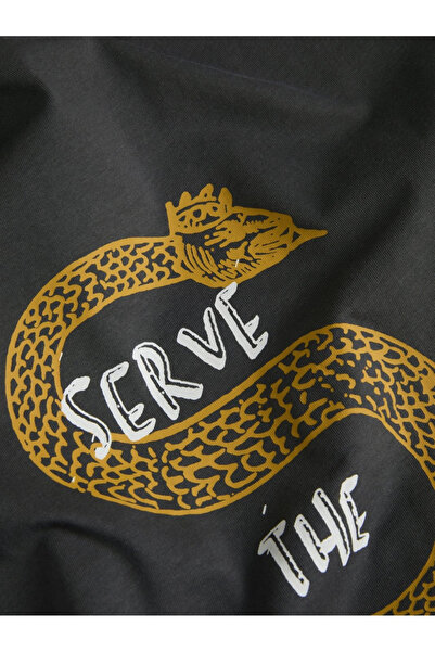 Jack & Jones Tricou JACK &JONES Nirvana CN - 12291427-Asphalt