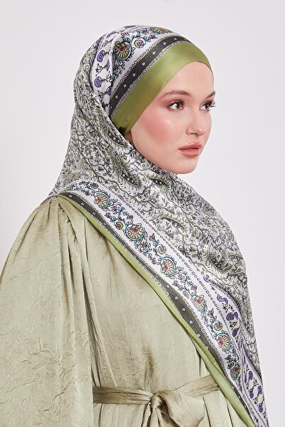 Levidor Μίνι λουλούδι πράσινο φιστίκι ινδικό μεταξωτό σάλι