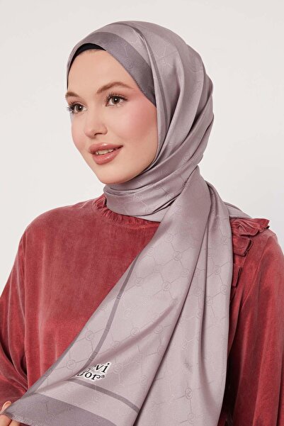 Levidor Μεταξωτό σάλι με λεπτομέρεια λιλά ρίγες