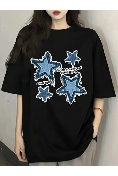 haha Star Printed T-Shirt for Women