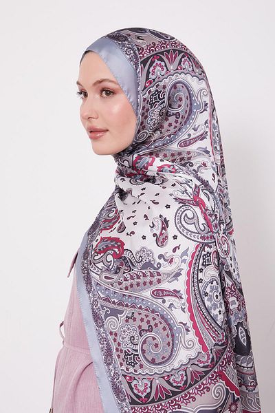 Levidor Silver Mixed Desenal Indian Silk Shawl