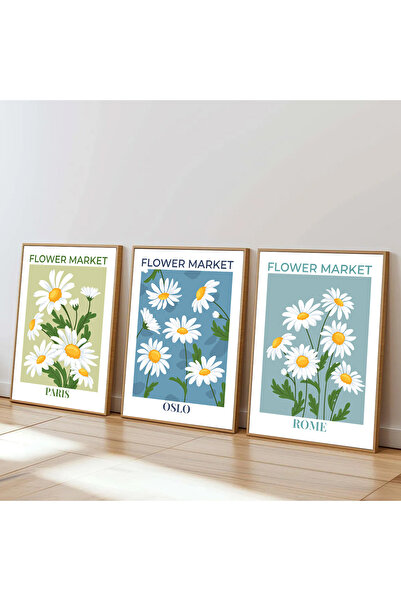 Dekorsiahome 3-компонентен комплект картини с дървена рамка за хол, трапезари...