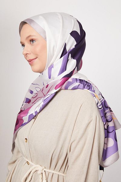 Levidor Şal din twill cu model de desen violet