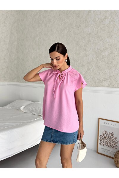 ABOUT US Bluză de vară cu model obișnuit cu detaliu de legare