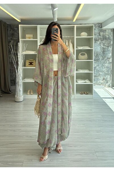 LUUNA STORE طقم كيمونو مع بنطلون شالوار