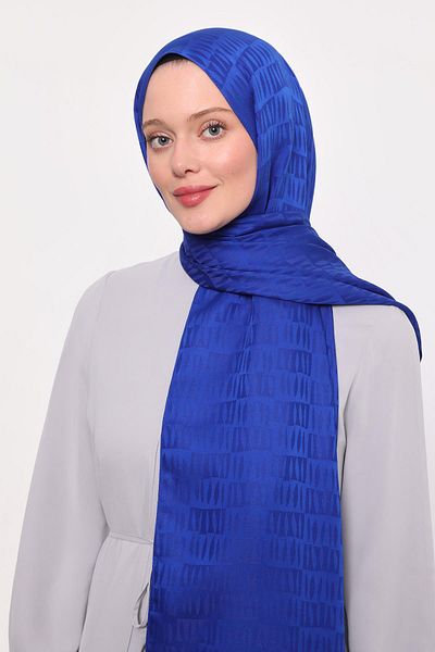 Levidor Saks Drop Pattern Blue Jacquard Shawl