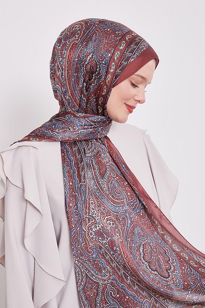 Levidor Tile Edge Pattern Indian Silk Shawl