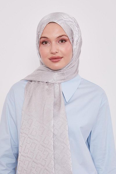 Levidor Silver L Pattern Italian Jacquard Shawl