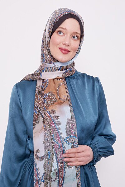 Levidor Μαύρο φλοράλ ινδικό μεταξωτό σάλι