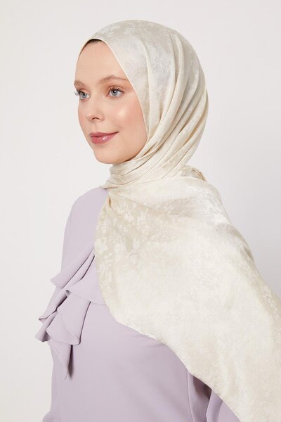 Levidor Σάλι ιταλικού ζακάρ με μπεζ λουλουδάτο σχέδιο