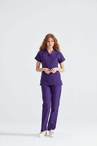 DEMOTEKS Scrub Set Costum Medical Classic Mov Unisex - Purple