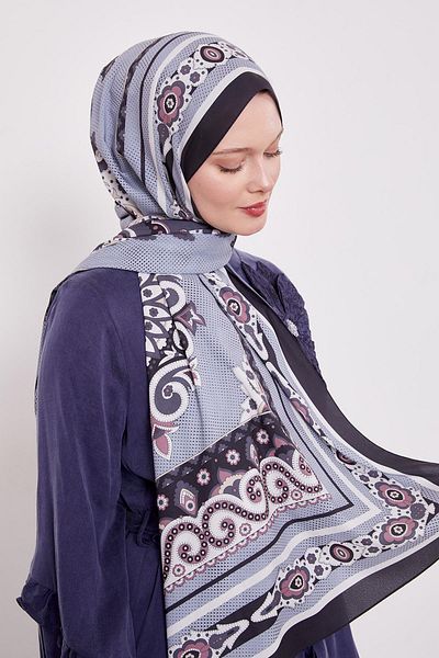 Levidor Black Edge Speckle Pattern Indian Silk Shawl