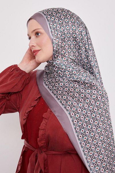 Levidor Mink Square Pattern Indian Silk Shawl