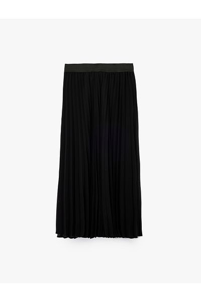 Koton Midi Length Pleated Skirt with Elastic Waist