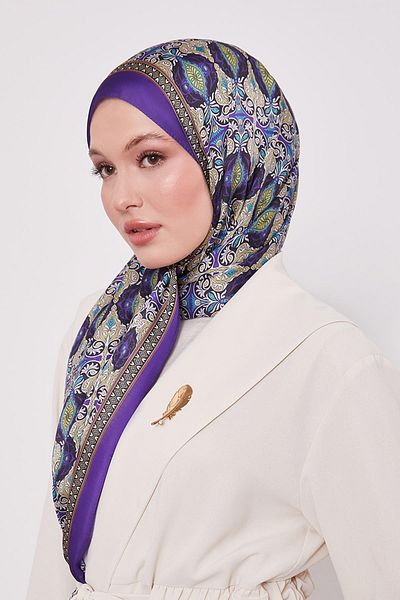 Levidor Model de reflexie violet șal din mătase indiană