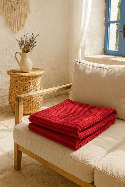 Evimcim Velvet Textured Striped Seat Cover – Soft and Stylish Design, Durable and Comfortable to Use