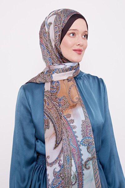 Levidor Μαύρο φλοράλ ινδικό μεταξωτό σάλι