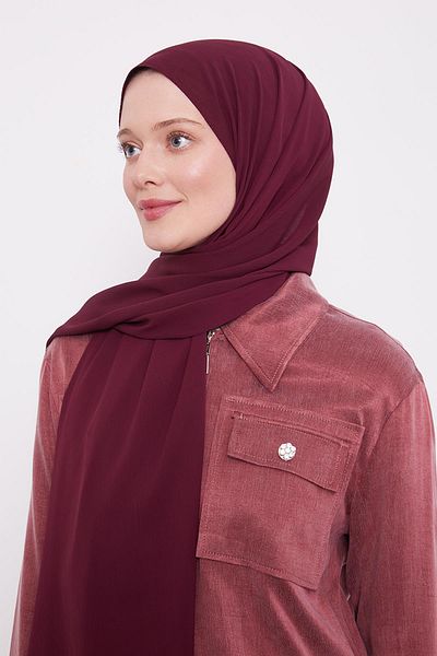 Levidor Plum Crinkle Plain Shawl
