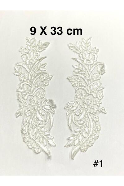 karantuhafiye Guipure Applique / 2-Piece Guipure Applique / White Color