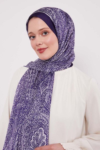 Levidor Purple Mixed Pattern Indian Silk Shawl