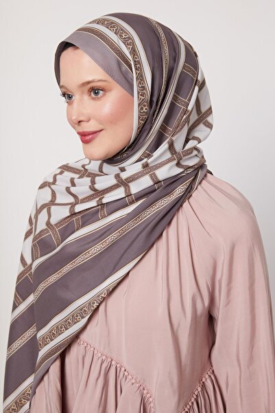 Levidor Gray Striped Foil Pattern Love Shawl