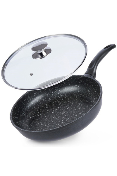 shumee Tigaie de granit cu capac de sticlă MARE 28 cm