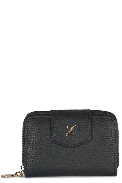 Zühre Zippered Black Mini Wallet Zc023