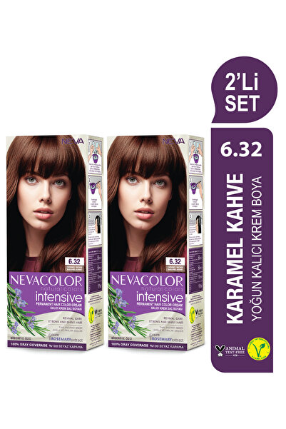 Neva Color INTENSIVE 2'Lİ SET 6.32 KARAMEL KAHVE Kalıcı Krem Saç Boyası Seti