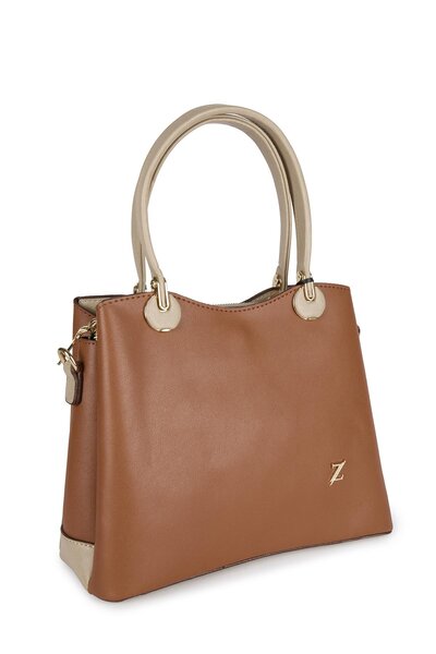 Zühre Strap Detailed Tan/Beige Hand and Shoulder Bag Z0014