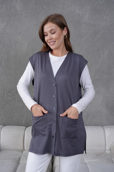 Lamierra Women's Mother Thin Combed Cotton Seasonal Mink Vest