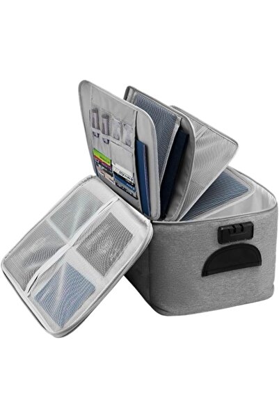 GABIANO Document and Card Storage Bag with Security Code, Gray