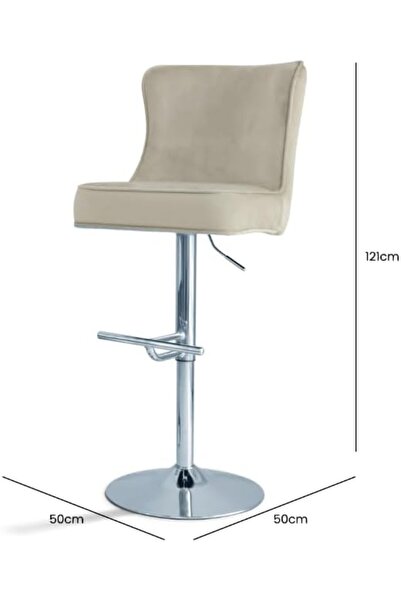 Vanity Living Adjustable Swivel Bar Stool with Padded Seat - Taupe