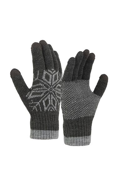 GABIANO Men's Gloves, Snowflake Model, Touchscreen Function, Grey