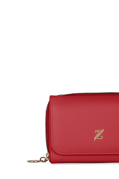 Zühre Çıtçıt Kapamalı Bölmeli Kırmızı Cüzdan ZC028
