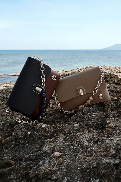 Zühre Burgundy Hand and Shoulder Bag with Bead Detail Z0038