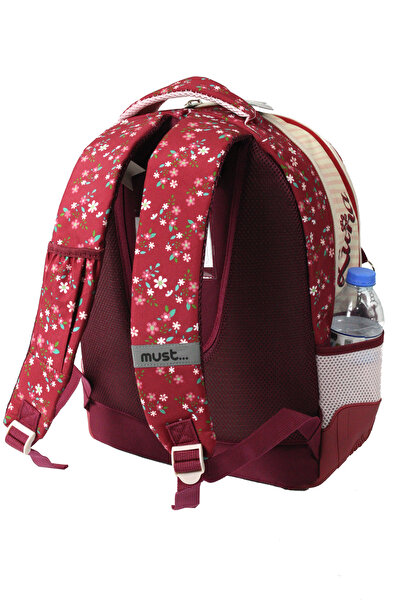 MUST 584982 Flower Girl Luna Primary School Backpack-Burgundy