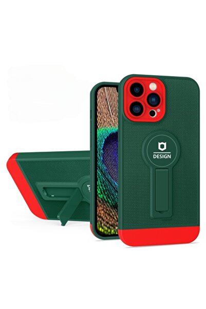 SOHO Husa Armor Design cu Stand pentru Samsung S21 FE Verde/Rosu, Suport Auto...