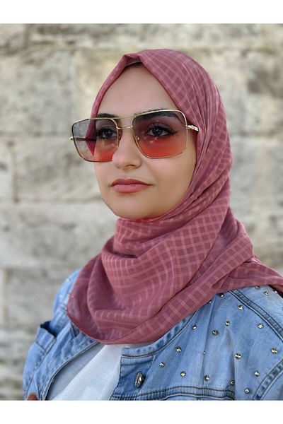 ALDAİR Checkered Chiffon Shawl 4Y26371
