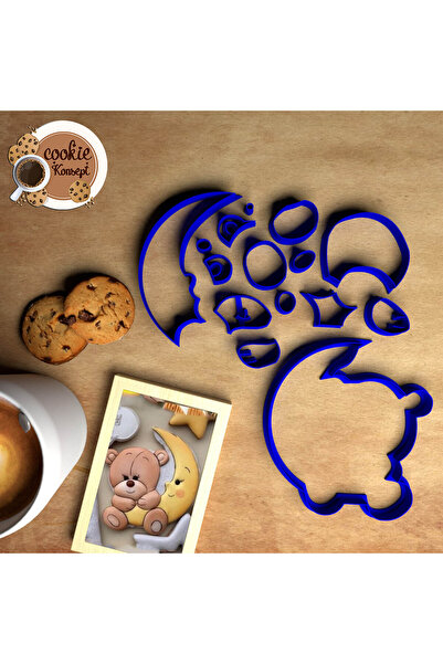 CookieKonsept مجموعة قوالب استحمام الطفل تيدي بير هلال - متوافقة مع الكوكيز و...