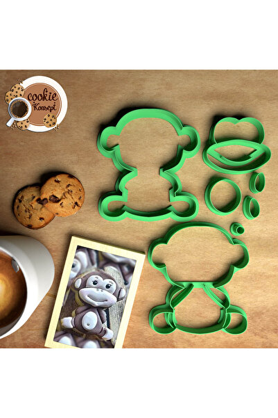 CookieKonsept مجموعة قوالب استحمام الطفل على شكل قرد سفاري - متوافقة مع الكعك...